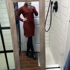 Rust midi sweater dress xs